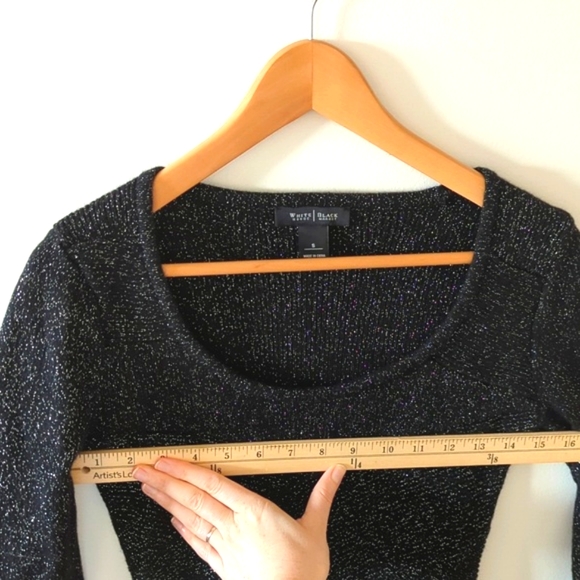 Black with silver thread knit long sleeve party dress! - Picture 5 of 10